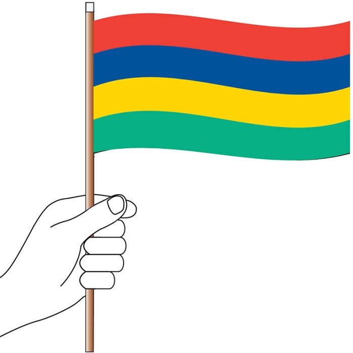 Mauritius Hand Flag Handwaver