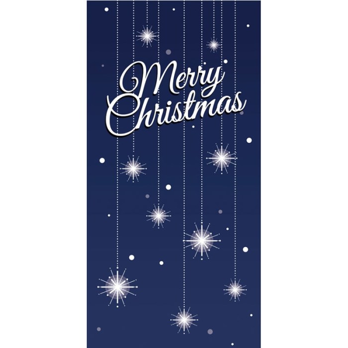 Merry Christmas Flag Blue with Stars 900mm x 1800mm (Various Finishes)