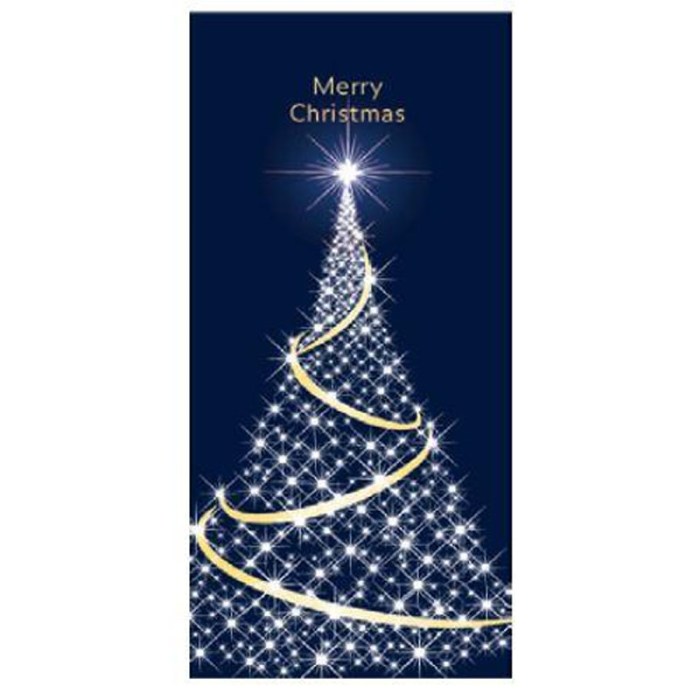 Merry Christmas Flag Dark Blue with White Tree (87)