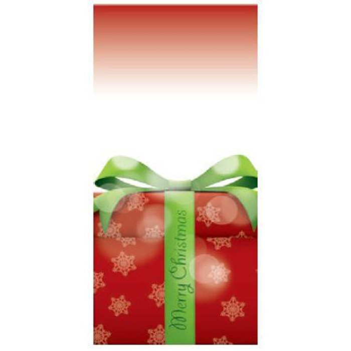 Merry Christmas Flag Red with Present 900mm x 1800mm (Various Finishes)