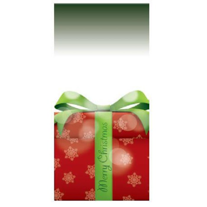Merry Christmas Flag Dark Green with Present 900mm x 1800mm (Various Finishes)