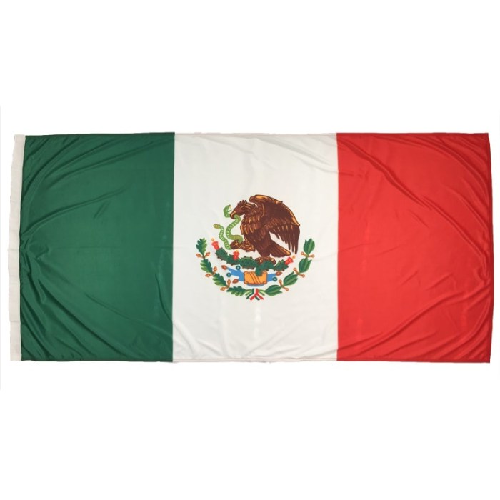 Mexican Flag 1800mm x 900mm (Fully Sewn, Vertical Sleeve) 