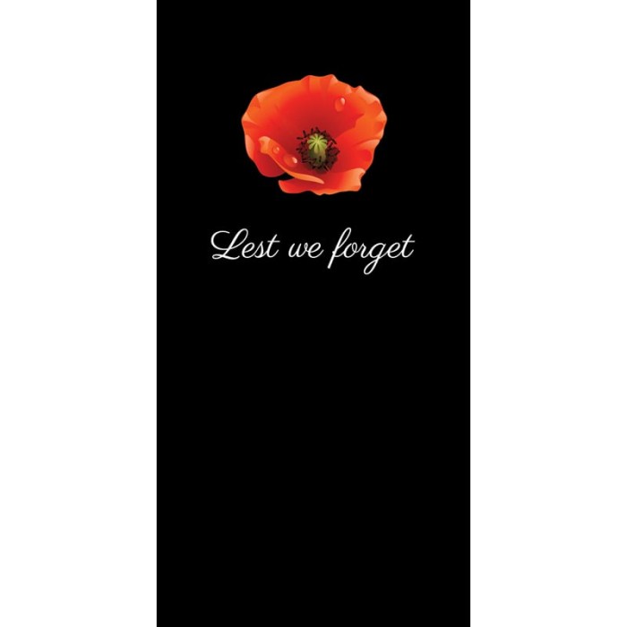 Remembrance Day Flag - Black with SIngle Poppy (11)