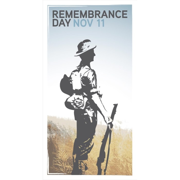 Remembrance Day Flag - Soldier Side On Outline (6)