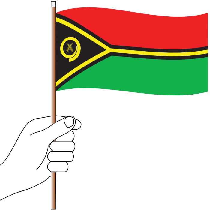 Vanuatu Hand Flag Handwaver