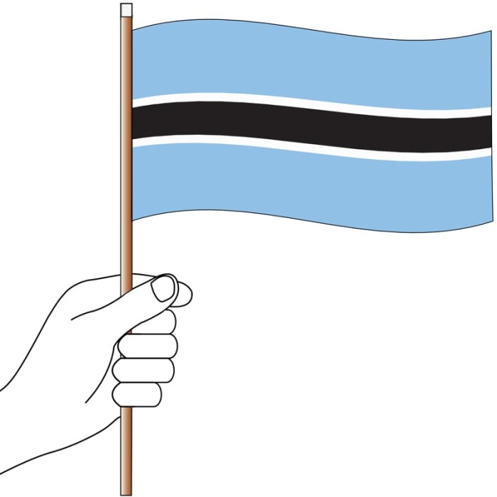 Botswana Flag Handwaver 300mm x 150mm (Knitted)