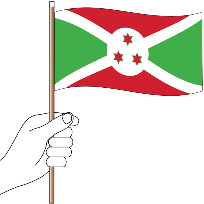 Burundi Handwaver Flag 300mm x 150mm (Knitted)