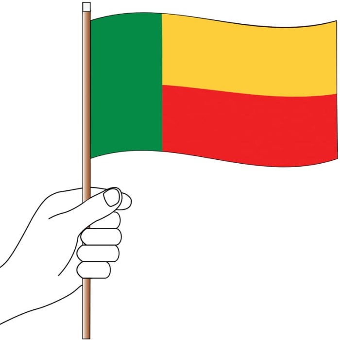 Benin Handwaver Flag 300mm x 150mm (Knitted)