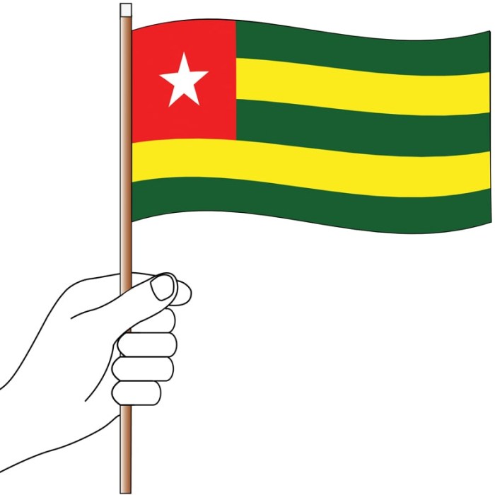 Togo Handwaver Flag 300mm x 150mm (Knitted)