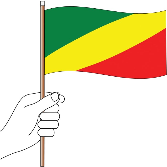 Congo Handwaver Flag 300mm x 150mm (Knitted)