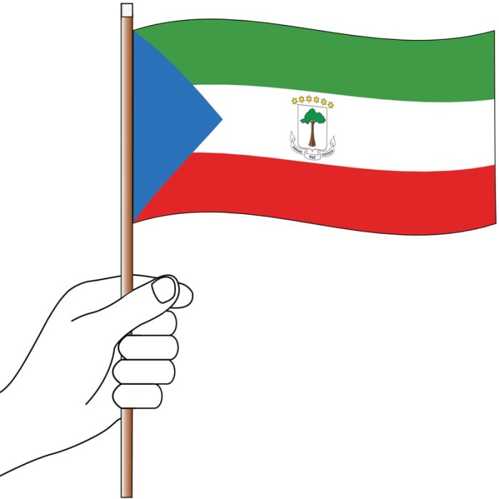 Equatorial Guinea Handwaver Flag 300mm x 150mm (Knitted)