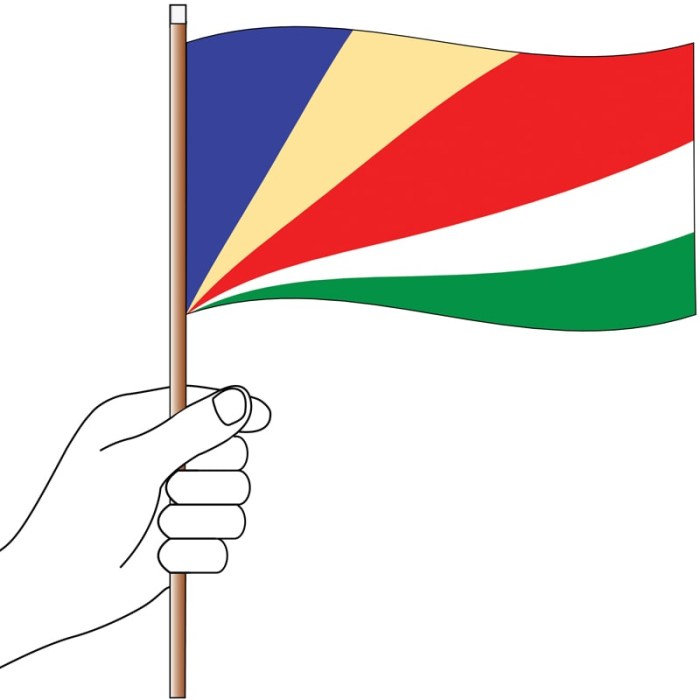 Seychelles Handwaver Flag 300mm x 150mm (Knitted)