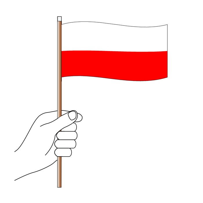 Poland Hand Flag Handwaver