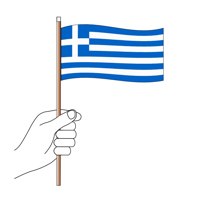 Greece Hand Flag Handwaver