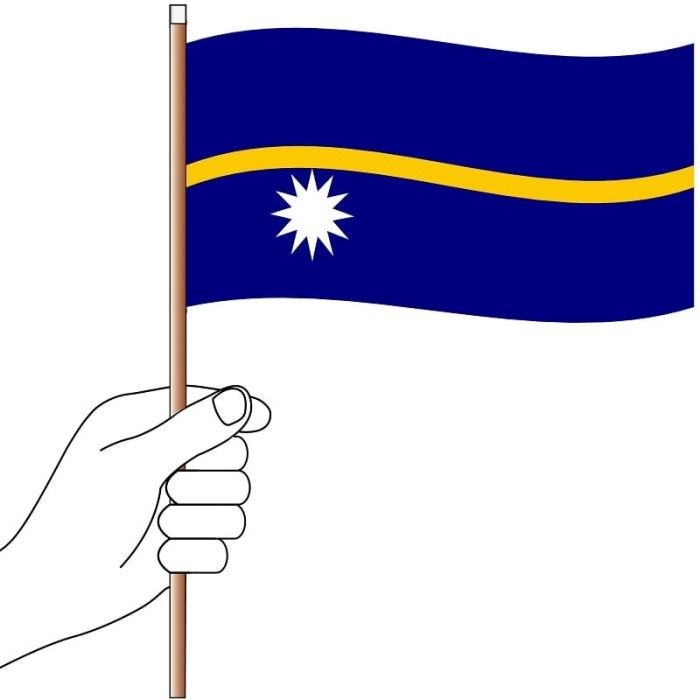 Nauru Hand Flag Handwaver