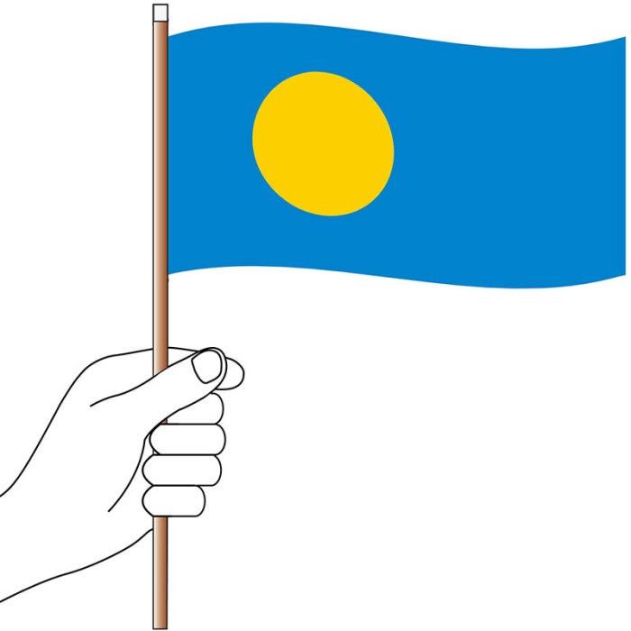 Palau Hand Flag Handwaver