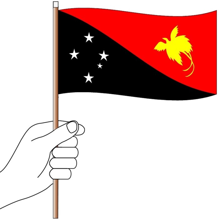 Papua New Guinea Hand Flag Handwaver