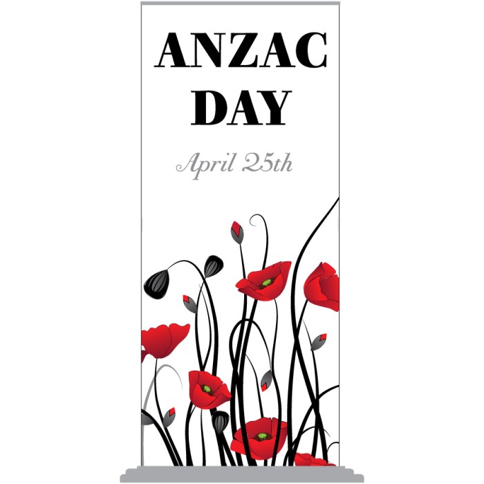 ANZAC Day Pull Up Banner - Standard Silver Base