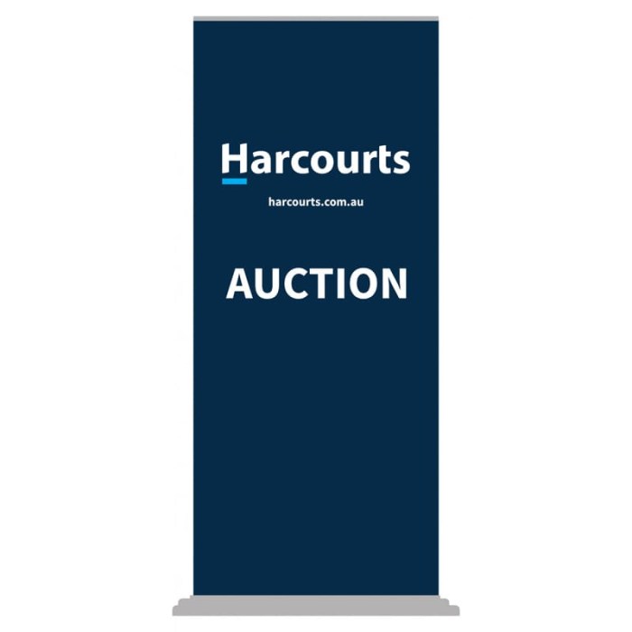 Harcourts Auction Pull Up Banner (deluxe base)
