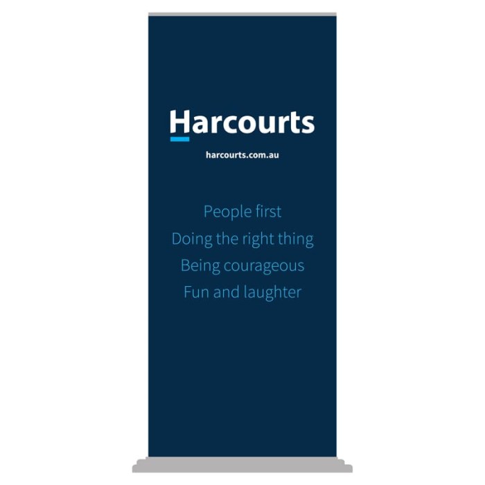 Harcourts Values Pull Up Banner