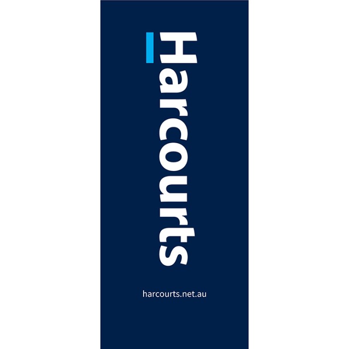 Harcourts Blue Pull Up Banner