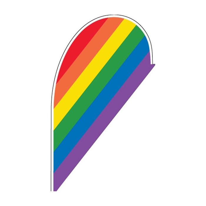 Rainbow Small Tear Drop Flag
