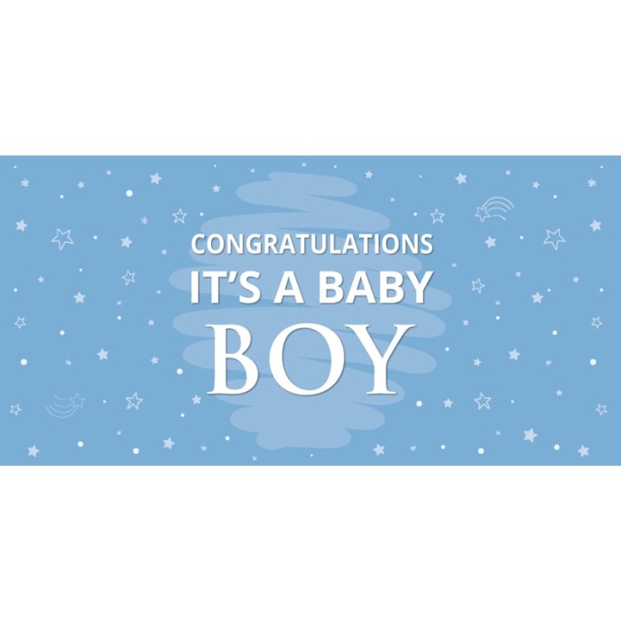 Congratulations It's a Baby Boy Blue Flag  Flag 1800mm x 900mm (Knitted) 