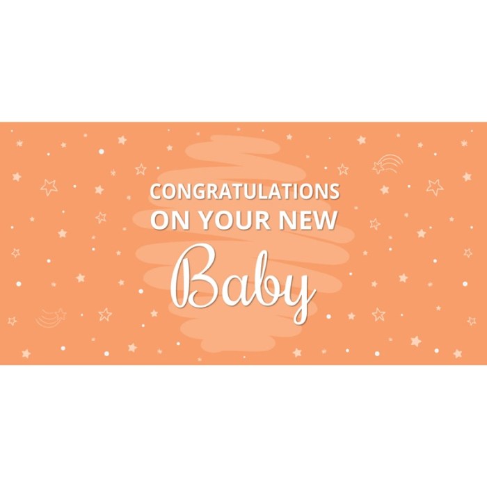 Congratulations on Your New Baby Orange  Flag 1800mm x 900mm (Knitted) 