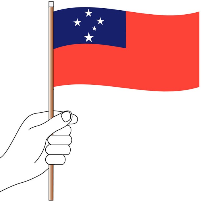 Samoa Hand Flag Handwaver