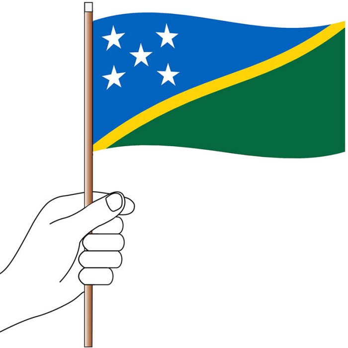 Solomon Islands Hand Flag Handwaver