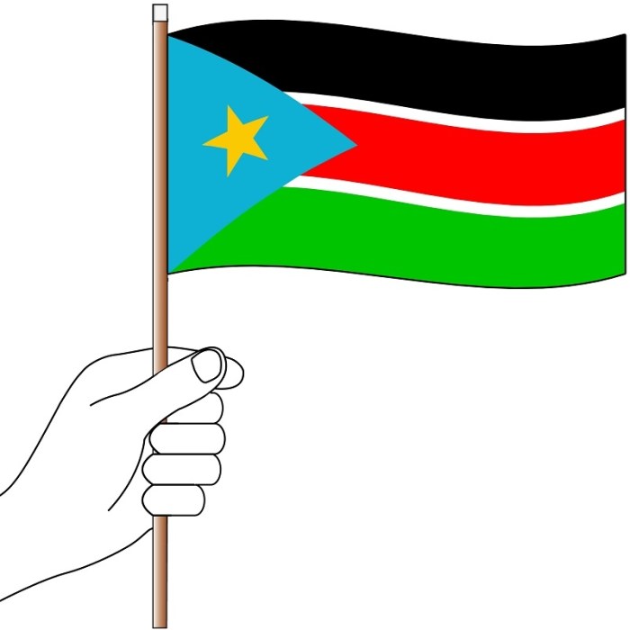 South Sudan hand flag handwaver