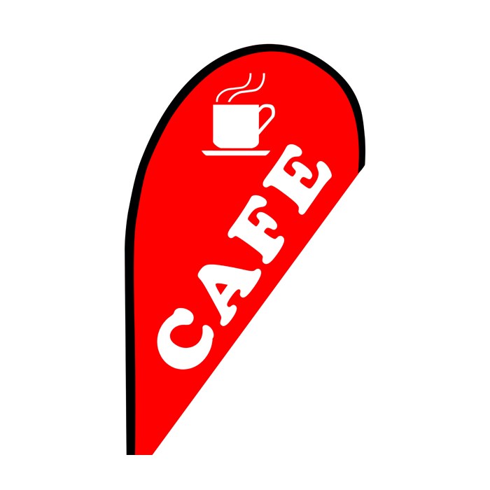 Cafe Small Teardrop Flag 980mm x 1850mm (Knitted)