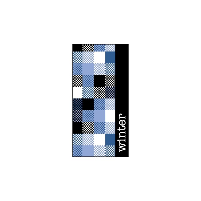 Winter Blue Patchwork Flag 900mm x 1800mm (Knitted)