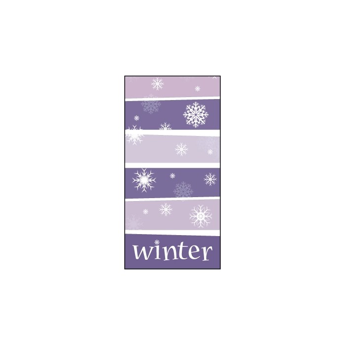 Winter Snowflakes Purple Stripes Flag 900mm x 1800mm (Knitted)
