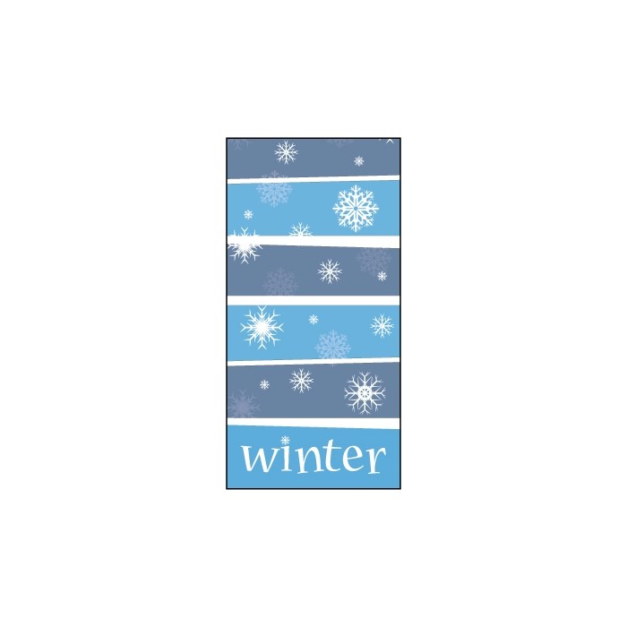 Winter Snowflakes Blue Stripes Flag 900mm x 1800mm (Knitted)