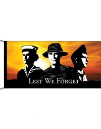 Lest We Forget Triservices Flag - Various Finishes