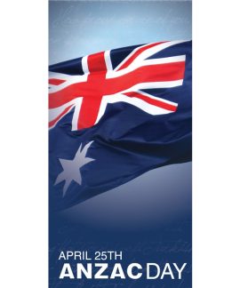 Anzac Day Flag - Blue with Australian Flag (30)