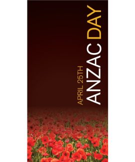 Anzac Day Flag - Poppies on Dark Background (35)