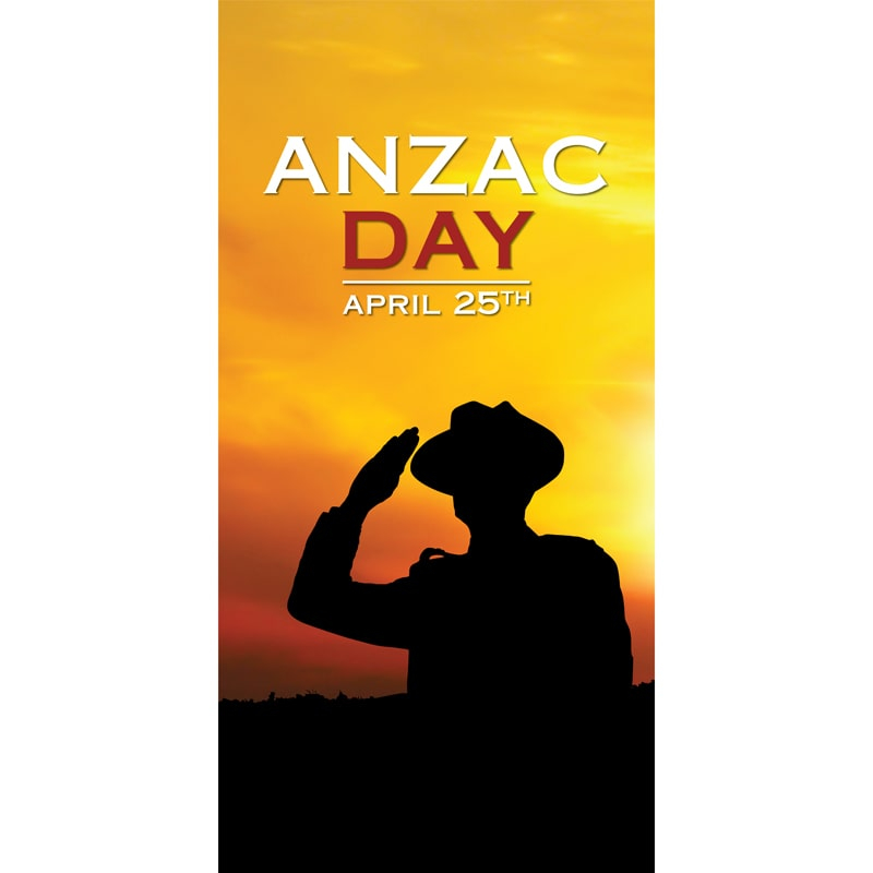 ANZAC Day Flag - Sunset with Soldier Salute (56)