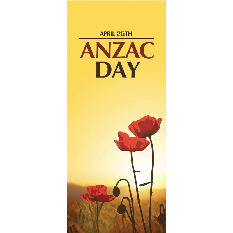 ANZAC Day Flag - Poppies with Sunset (58)