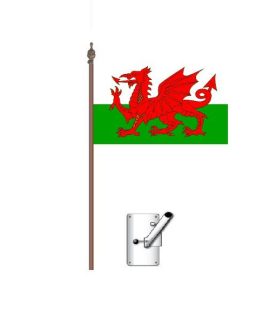 Wales Flag Bracket and Pole Kit