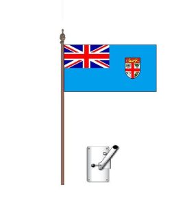 Fiji Flag (with crest) Bracket and Pole Kit