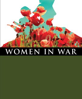 Women in war poster with red poppies
