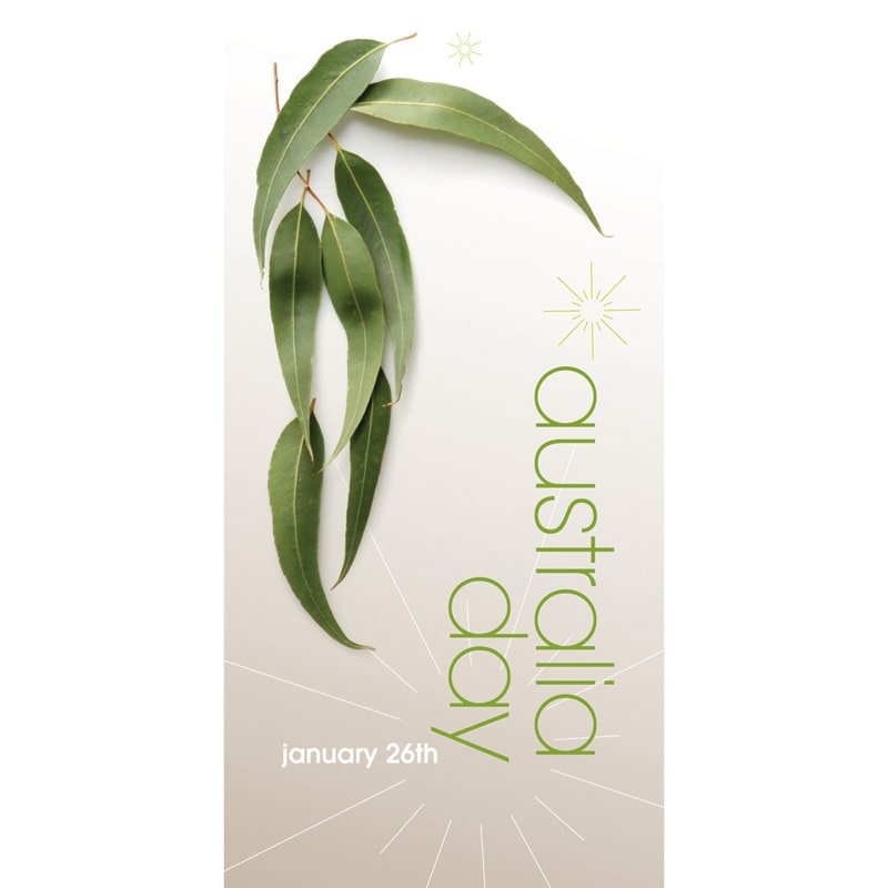 Australia Day Flag White with Gum Leaves (27)