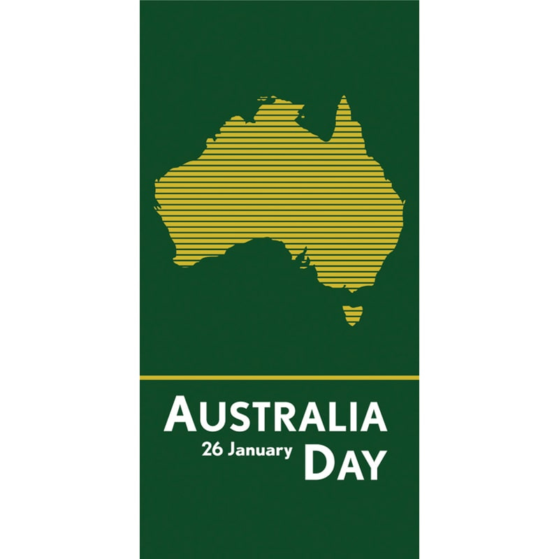Australia Day Flag Green Yellow Stripes (35)