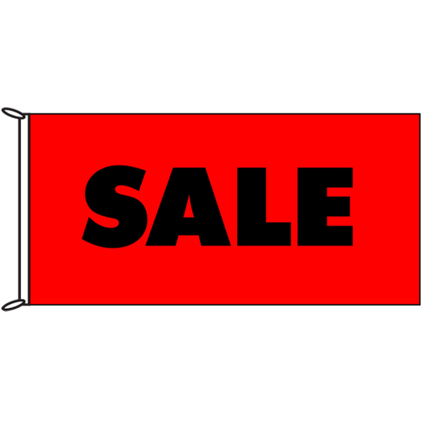 Sale Flag Black on Red