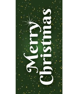 Christmas Flag Merry Christmas Green (107)