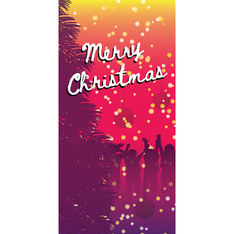 Merry Christmas Pink Purple Vertical