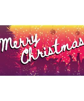 Merry Christmas Pink Purple Horizontal 