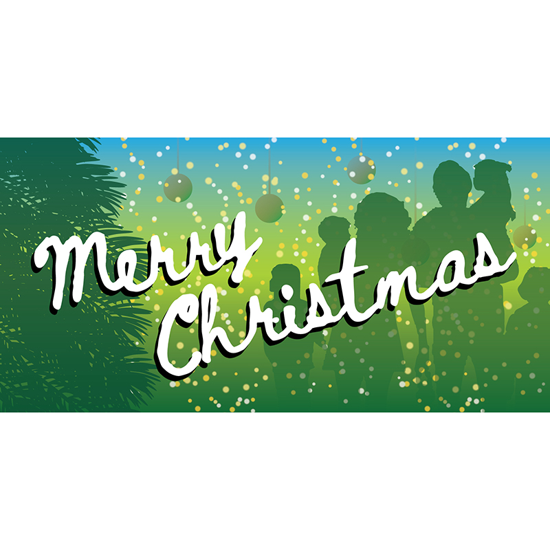 Merry Christmas Horizontal Flag